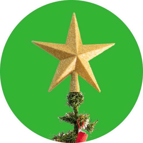 Estrella de árbol de navidad.