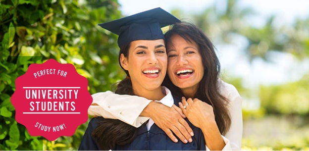 Graduated woman being hugged by other woman