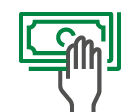 Icono de una mano con dinero.