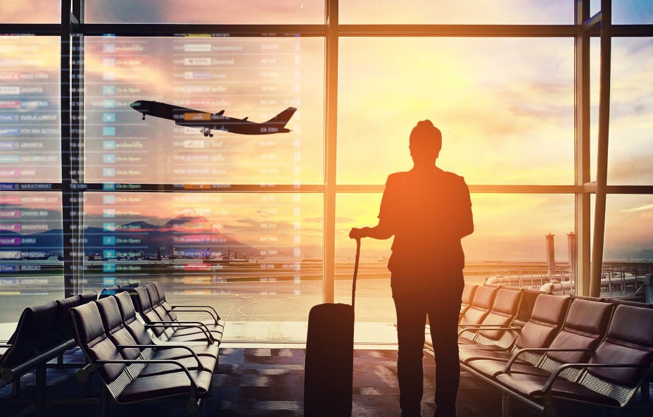 Pasajero en aeropuerto