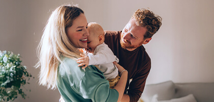 A Family enjoy their home. A hero banner for mobile